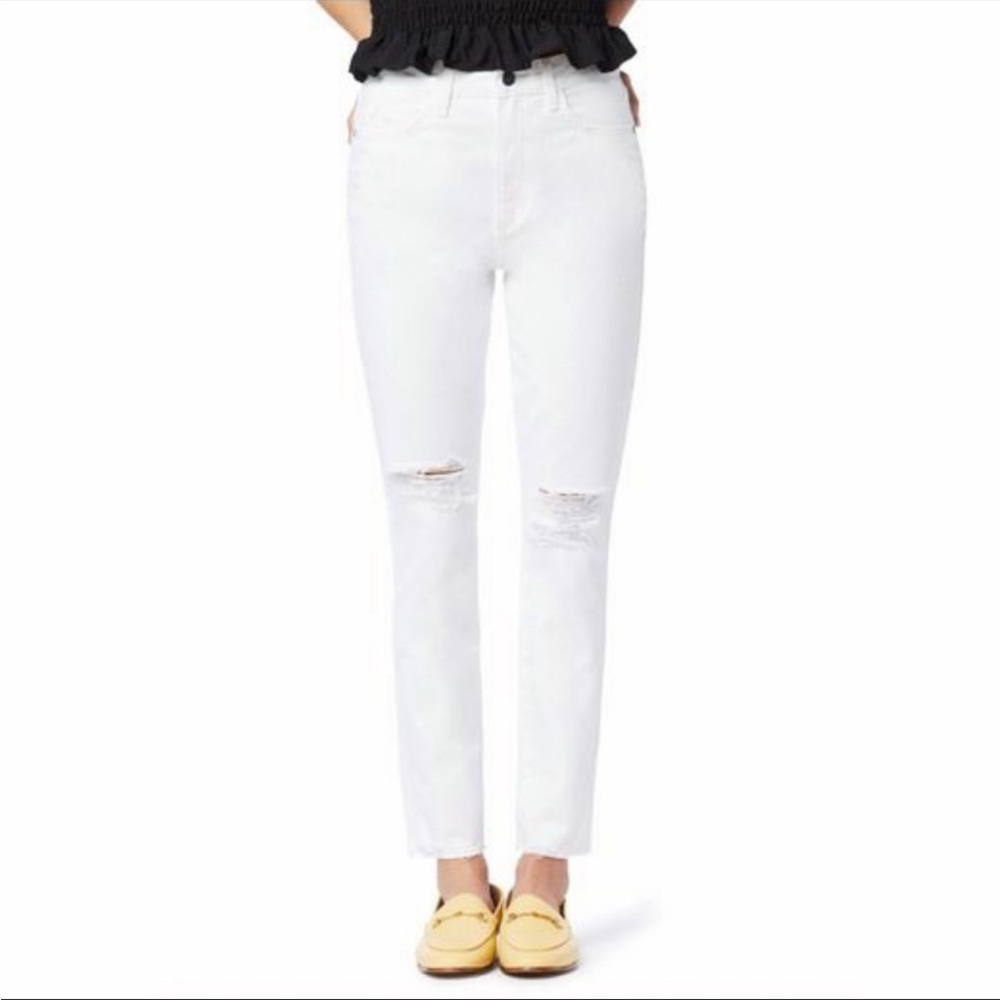 Sam Edelman Stiletto Ripped High Waist Ankle Straight Leg Jeans Distressed 27